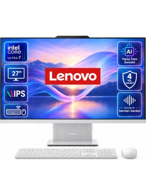 Lenovo Ideacentre 27ILL11 Intel Core U7-256V 16GB 512GB SSD 27'' Fhd Freedos Beyaz Aı-Powered Aıo Bilgisayar F0JW0010TR-SM