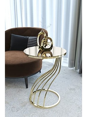 Kuşu Yan Sehpa, Gold Ayaklı Bronz Ayna