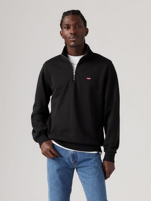 Levi's Orıgınal Erkek Fermuar Yaka Siyah Sweatshirt 001TU-0000