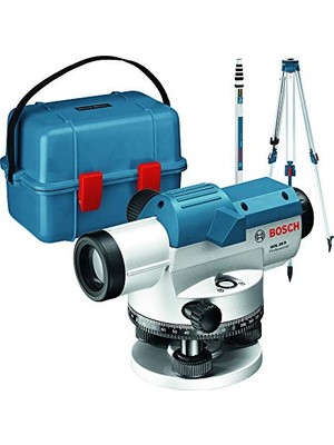 Optik Nivelman Cihazı Gol 26 D (Ölçüm Birimi: 360°; Çalışma Alanı: 30 M; Büyütme: 26X; 26 Kat Büyütme; Çalışma Alanı: 100 M'ye Kadar; Ölçüm Çıtası gr 500, Tripod Bt 160, Taşıma Çantası