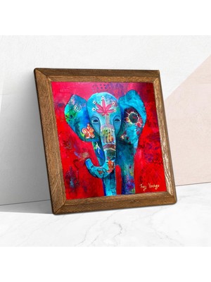 Lexroo Pinecone Fil Taş Duvar Tablosu - Ahşap Çerçeveli Taş Tablo - 25X25 cm - Dekoratif Duvar Sanatı - Modern Ev ve Ofis Duvar Dekoru W1-214