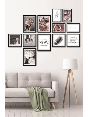 Lexroo 12 Parça Dekoratif Mdf Tablo Seti Çerçeve Görünümlü DEKOLIADKJ048