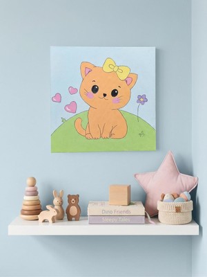 Lexroo Baby Shower HEDIYELIK%100 El Yapımı Akrilik Tablo - 20X20 cm Dekoratif Bebek Odası Süsü
