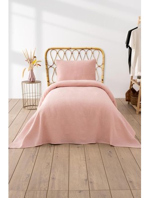 Lexroo Waffle Tek Kişilik Pike Seti Pudra 160X220 cm