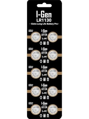Batteries LR1130 1.5V Alkalin Düğme Pil (AG10; L1131,389) 10'lu Paket