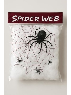 Halloween Cadılar Bayramı Beyaz Renk Örümcek Ağı Seti