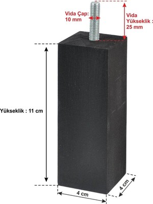 Store Ahşap Mobilya Baza Koltuk Kanepe Ayağı Vida Çapı 10 mm