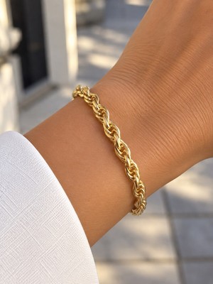 Mare Butik Burgu Zincir Gold Bileklik