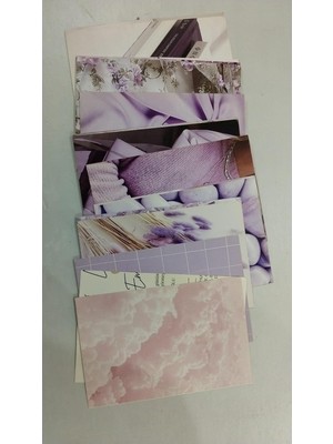 Store Soft Pastel Mor ve Pembe Estetik Duvar Kolaj Seti - 50 Adet Lavanta ve Bulut Temalı Fotoğraf Kartları, Genç Kız Odası Dekorasyonu, Pink Aesthetic Poster Paketi (10X15 Cm)