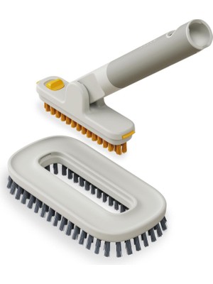 Store Cleantech 2-In-1 Tile And Tub Scrubber And Grout Cleaning Brush With V-Shaped Bristles