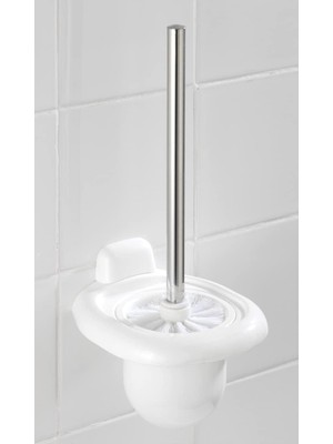 Store 17947100 Tuvalet Seti Pure, Tuvalet Fırçası Tutucu, Akrilonitril Bütadien Stirol (Abs), 15,5 x 36 x 16 Cm, Beyaz