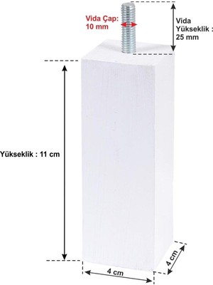 Store Ahşap Mobilya Baza Koltuk Kanepe Ayağı Vida Çapı 10 mm