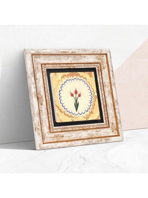 Store Ebru Sanatı Lale Taş Duvar Tablosu - Çerçeveli Taş Tablo - Dekoratif Duvar Sanatı - Modern Ev ve Ofis Duvar Dekoru T1-86