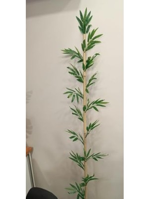 Dekoratif Yapay Bambu, 150 Cm, 14 Yapraklı, Doğal Görünümlü Gövde