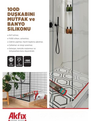 Store 100D Duşkabini, Mutfak ve Banyo Silikonu, ŞEFFAF,%100 Silikon, Hızlı Kuruyan, Küf Tutmaz, Su Geçirmez,sararma Yapmaz