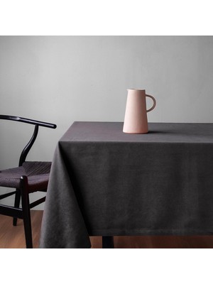 Store Fabric Design Safir Kadife Dokulu Dertsiz Ütü Istemeyen Yüksek Kaliteli Gri Masa Örtüsü