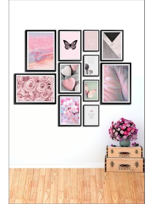 Store 11 Parça Dekoratif Mdf Tablo Seti Çerçeve Görünümlü DEKOLİADKS035