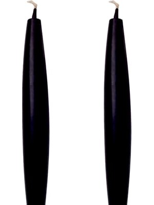 Balmumu Mum 2 Adet, Mermi Formunda Şamdan Mumu, 22 Cm, Siyah