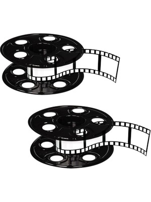Aydogan's 2 Parça Ödül Gece Film Makarası Film Şeridi ile Orta Parça Kırmızı Halı Hollywood Parti Dekorasyonları, 9" ve 15", Siyah/beyaz