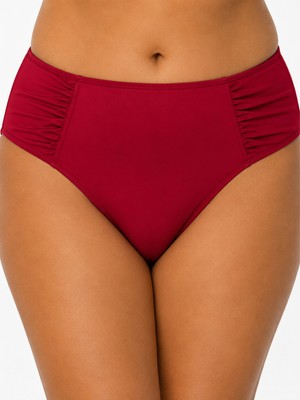 Eros Büyük Beden Yan Drapeli Toparlayıcı Yüksek Bel Kadın Bikini Alt