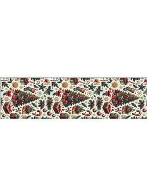 Aydogan's Yılbaşı Temalı Dijital Baskılı Runner Örtüsü Christmas Karma 40X140 cm
