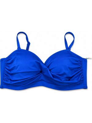 No Gossip Büyük Beden Straplez Ayarlanabilir İnce Askılı Desenli Kadın Bikini Üst