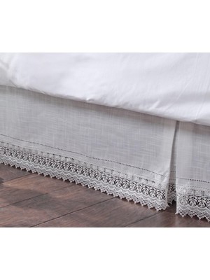 Aydogan's Renaissance Home Fashion Sophia Toz Fırfırlı Yatak Etek, Ikiz, Fildişi