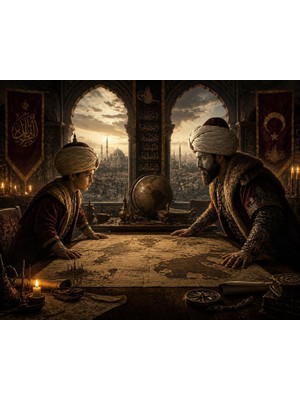 Aydogan's Bybars Fatih Sultan Mehmet Istanbul’un Fethi Temalı Duvar Dekoru 40X50 cm – 3 mm Forex Tablo Osmanlı Sanatı