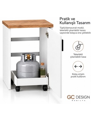 T Designo Tdesigno Ted-Tüp Dolabı-Damacana Dolabı-Çok Amaçlı Dolap-Mutfak Alt Modül-Kahve Köşesi