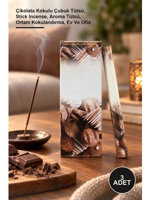 Yenilig 3 Adet Chocolate Aromalı Çubuk Tütsü – Çikolata Kokulu Çubuk Tütsü, Stick Incense, Aroma Tütsü, Ortam Kokulandırma, Ev ve Ofis