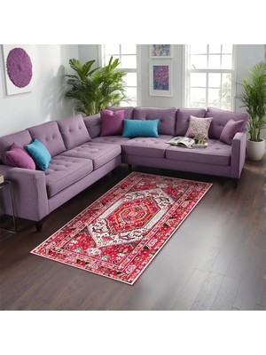 Kadife Kaymaz Pamuk Tabanlı Yıkanabilir Antibakteriyel Salon Halısı 200X300