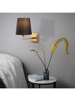 Eskitme Metal Aplik Duvar Lambası E27 Uyumlu 18X24X30 cm Yatak Odası ve Salon Aydınlatma, ALTIN-4654