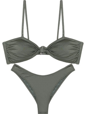 Pierre Cardin Kaplı Kesim Düğüm Detaylı Ayarlanabilir Askılı Bikini Takımı