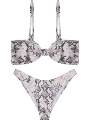 Pierre Cardin Kaplı Kesim Düğüm Detaylı Ayarlanabilir Askılı Bikini Takım