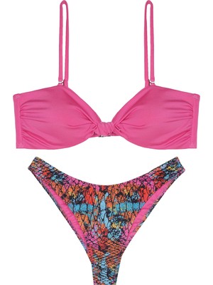 Pierre Cardin Kaplı Kesim Düğüm Detaylı Ayarlanabilir Askılı Bikini Takım