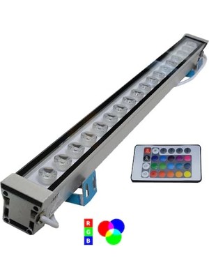 Wallwasher Rgb Kumandalı LED Aydınlatma, 20-30-35-50-67-100 Cm, Duvar ve Ağaç Boyama