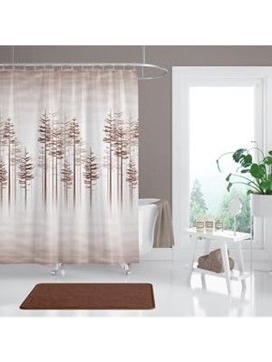 Kazan Hobi Banyo Duş Perdesi 3390 120X200 Perde Borusu Askı Aparatı 90X130 Hediyeli