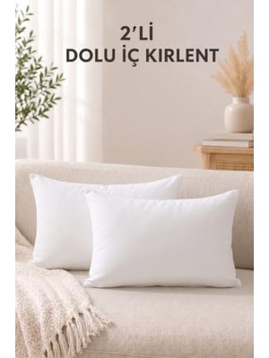 Kazan Hobi 2'li Iç Kırlent Silikon Elyaf Dolgulu Koltuk Kırlenti Iç Yastık Dolgusu Kırlent Içi