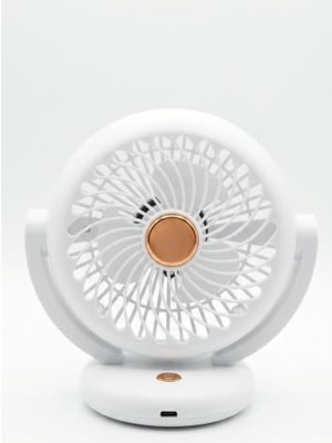 Kazan Hobi HS-365 Masaüstü Vantilatör Şarjlı Mini Fan, 3 Kademeli Hava Sirkülasyonlu USB Masa Vantilatörü, 360 Derece Dönebilen Sessiz Taşınabilir Ofis ve Dış Mekan Uyumlu Şarj Edilebilir (Beyaz)