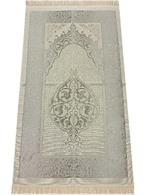 Kazan Hobi Lüks Açık Renk Osmanlı Tafta Seccade - 0210 (Gri)