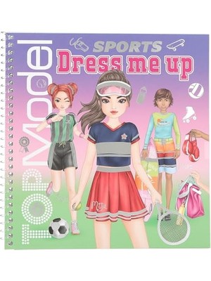 Şanal 13808 Topmodel Dress Me Up - Spor Çıkartma Kitabı, 24 Sayfa Kendin Yap Spor Modeli Desenli, 11 Çıkartma Sayfası Dahil