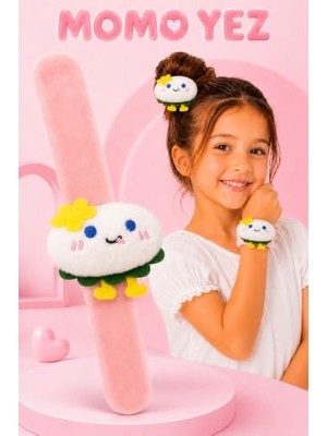 Şanal Mochi Yumurta Peluş Bileklik Oyuncak – Bileğe Vurunca Sarılan Slap Bileklik, Çok Amaçlı Saç Tokası