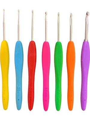 Şanal Şenelyün Şenel Yün Silikon Saplı Yün Tığ Set Çantalı Set Içi Tığ No: 2mm, 2.5mm, 3mm, 3.5mm, 4mm, 4.5mm, 5mm