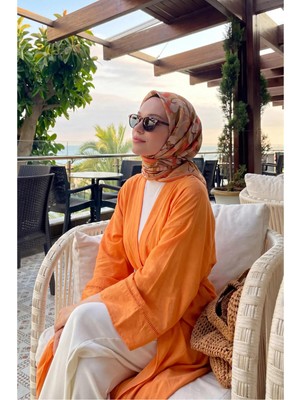Silk Home Soft Eşarp Painterly Floral Koyu Hardal