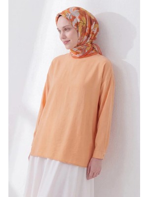 Silk Home Soft Eşarp Painterly Floral Koyu Turuncu