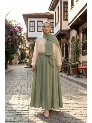 Trendparis Çilek Kumaş Mevsimlik Salaş Maxi Boy Etek