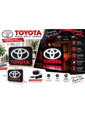 YSN Sounds Toyota Masa Lambası , Toyota Logolu LED Işıklı Masa Lambası , Toyota Gündüz Gece Masa Lambası