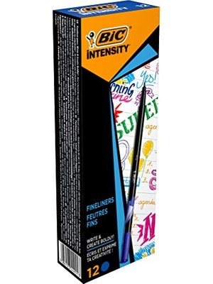 Defne Store Intensity Fine Liner Ince Uçlu Mavi Keçeli Kalem 12'li Kutu, 0.4 mm Ince Kalınlıkta Uç, Su Bazlı Mürekkep