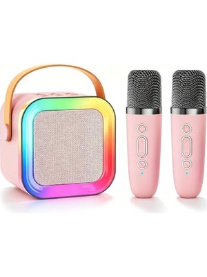 Defne Store Çocuklar Yetişkinler Için Mini Karaoke Makinesi Hoparlörü, 1-2 Kablosuz Mikrofonlu Taşınabilir Bluetooth, Noel Doğum Günü Hediyeleri Oyuncaklar Kız Erkek 4,5,6,7,8,9,10,11,12+ Yaş Küçük Çocuk