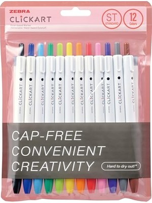 Defne Store Zebra Clıckart Market Pen St 12'lı Set